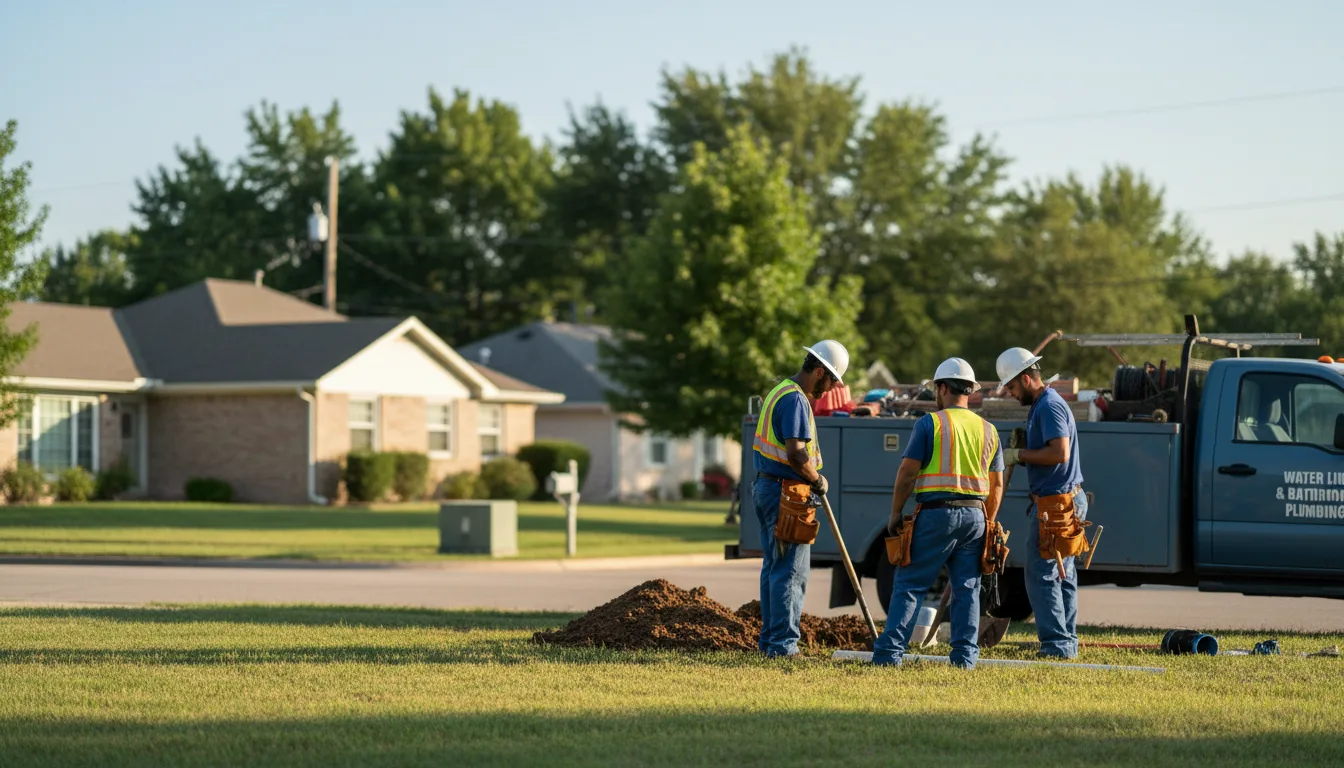 Residential water line and bathroom plumbing service in Parkman, WY